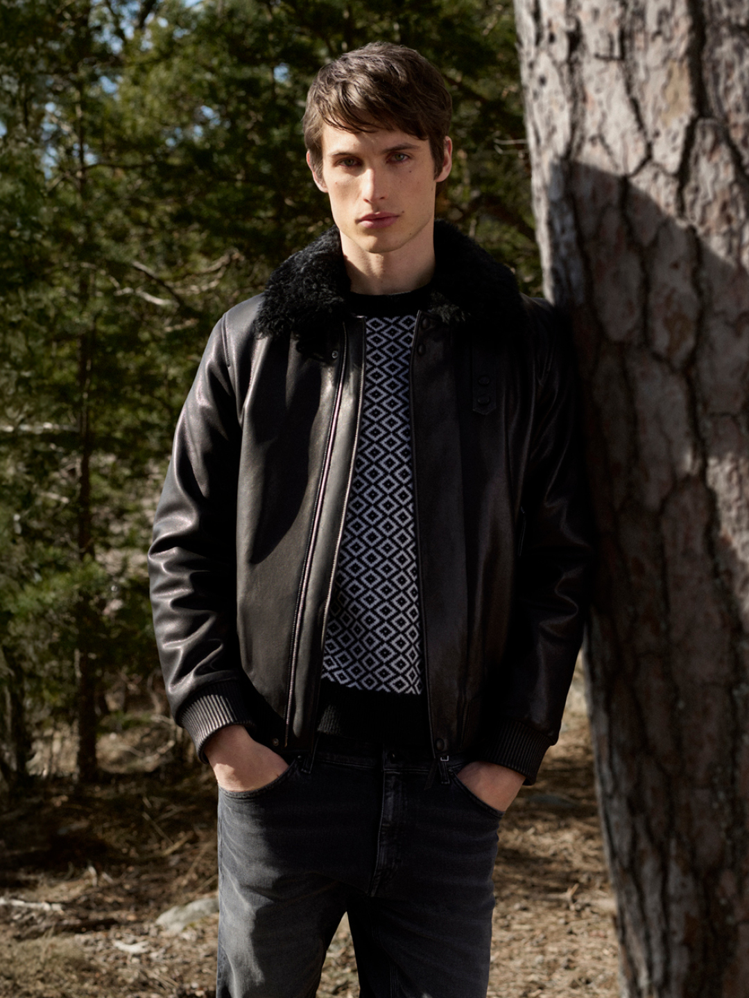 man in leater jacket